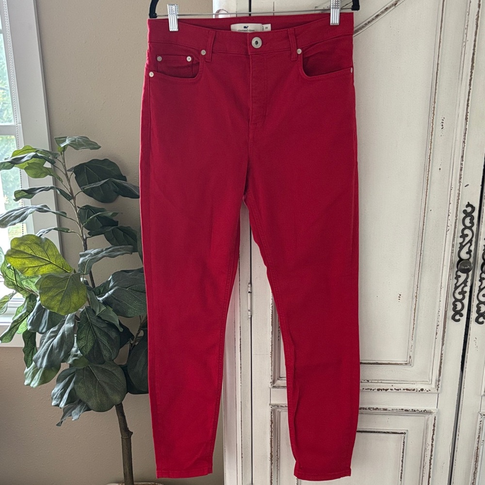 Vineyard Vines High Rise Red Skinny Jeans - Women's Size 29